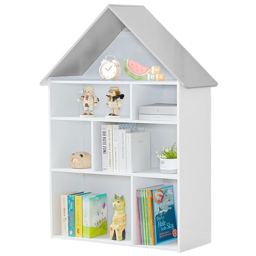Holz Puppenhaus-Bücherregal, 4-stöckiges Kinder-Bücherregal, Display-Ablage, Puppenhaus-Organizer, Möbel für Kinderzimmer, Spielzimmer, Kindergarten, Geschenk für Mädchen und Jungen ab 3-8 Jahren Holz Puppenhaus-Bücherregal, 4-stöckiges Kinder-Bücherregal, Display-Ablage, Puppenhaus-Organizer, Möbel für Kinderzimmer, Spielzimmer, Kindergarten, Geschenk für Mädchen und Jungen ab 3-8 Jahren von OUKOVOL