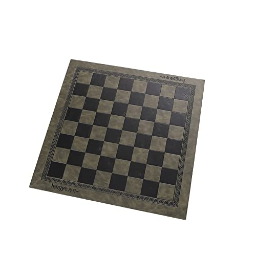 OUMIFA Schachspiel Geprägte Design Leder Internationale Schachbrett-Spiele-Checkers Allgemeines Universal-Schachbrett Geburtstagsgeschenk(Green) von OUMIFA