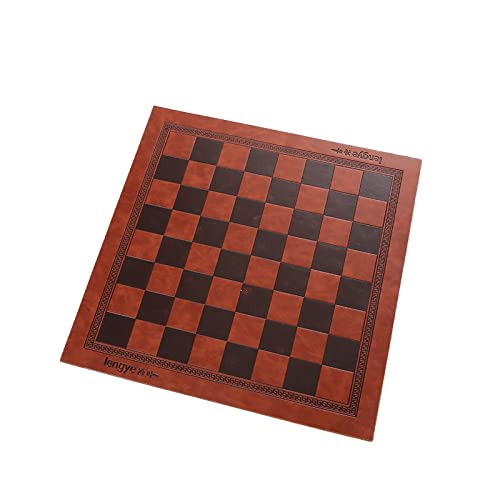 Schachspiel Geprägte Design Leder Internationale Schachbrett-Spiele-Checkers Allgemeines Universal-Schachbrett Geburtstagsgeschenk(Red Brown) von OUMIFA