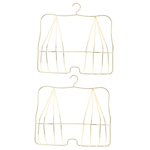 2st -halter Aus Metall Korb Klarer Präsentationsständer Kleiderbügel Gestell Frauen Katalog Schmuck Kleiderablage Halskettenständer Tasche Bustier Einstellbar Golden Eisen OUNONA von OUNONA