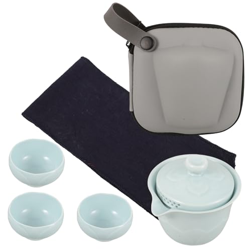 OUNONA 1 Satz Reise-Tee-Set Teetablett aus Keramik Teetasse Teeservice aus Keramik Set zum Aufbrühen von chinesischem Tee Geschirrset aus Keramik Porzellan von OUNONA