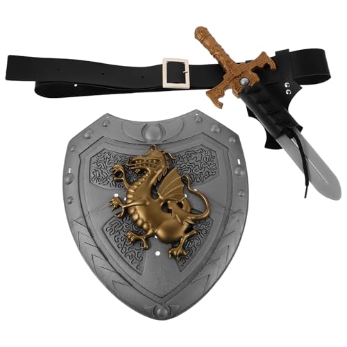 OUNONA 1 Set Ritterkostüm, mittelalterliches und Ritterschild, Wikingerschild, mittelalterliches für Cosplay, Piratenkostüm, Renaissance-Festivals OUNONA 1 Set Ritterkostüm, mittelalterliches und Ritterschild, Wikingerschild, mittelalterliches für Cosplay, Piratenkostüm, Renaissance-Festivals von OUNONA