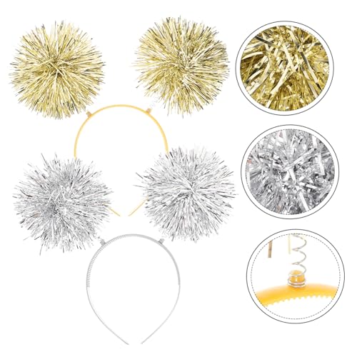 OUNONA 2 Stück Bunte Pompom Stirnbänder Schimmernde Party Haarreifen für Frauen Glitzernde Bommel Haarreif für Neujahrsfeiern Festliche Kopfbedeckung für Karneval und OUNONA 2 Stück Bunte Pompom Stirnbänder Schimmernde Party Haarreifen für Frauen Glitzernde Bommel Haarreif für Neujahrsfeiern Festliche Kopfbedeckung für Karneval und von OUNONA