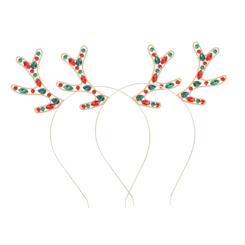 OUNONA 2 Stück Metallic Hirschgeweih Haarreif mit Strasssteinen Langlebig aus Metall und Harz Vielseitig für Weihnachten Cosplay und Themenpartys Modisches Damen-haarschmuck Geschenk OUNONA 2 Stück Metallic Hirschgeweih Haarreif mit Strasssteinen Langlebig aus Metall und Harz Vielseitig für Weihnachten Cosplay und Themenpartys Modisches Damen-haarschmuck Geschenk von OUNONA