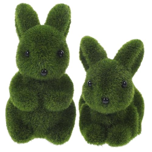 OUNONA 2 Stück Realistische Kaninchenfigur Flocking Gartenornament Pelzige Osterdeko für Innen und Außen Detailreiche Miniatur für Terrasse Party und Gartendekoration OUNONA 2 Stück Realistische Kaninchenfigur Flocking Gartenornament Pelzige Osterdeko für Innen und Außen Detailreiche Miniatur für Terrasse Party und Gartendekoration von OUNONA