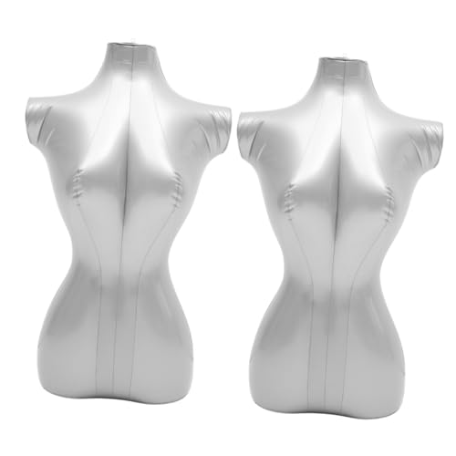 OUNONA 2St Kleidungsausstellungsmodell Unterwäsche-Ausstellungsstand Mannequin-Torso speichern kleiderständer schaufensterpuppe T-Shirt-Display-Stütze Mannequin-Körpermodell PVC Silver von OUNONA