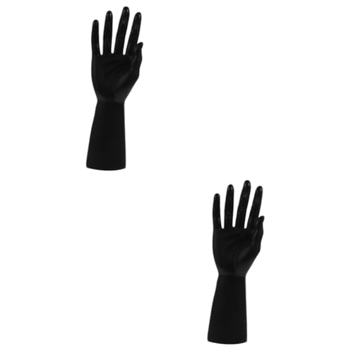 OUNONA 2st Handmodell-requisiten Handringhalter Handschaufensterpuppe Für Ringpräsentation Schaufensterpuppenständer Handpuppe Aus Kunststoff Handmodell Aus Kunststoff Black Plastik von OUNONA