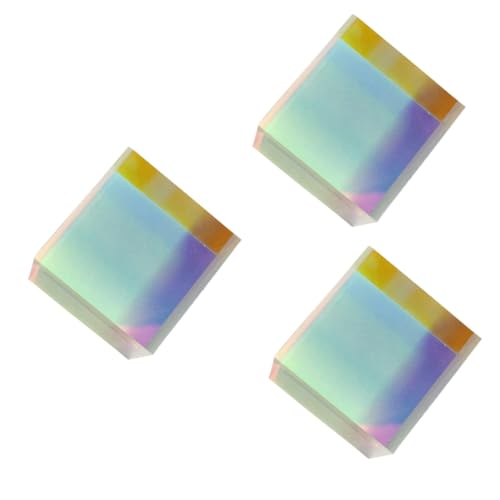 OUNONA 3 Stk Optischer Würfel Prisma Prismenwürfel Weißes Licht Rgb-würfel Prismenfoto Dichroitischer Würfel Optischer Ausrichtungswürfel Glaswürfel von OUNONA