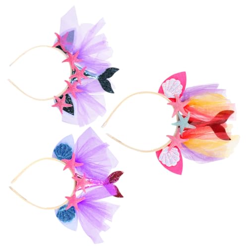 OUNONA 3 Stück Teiliges Haarband Meerjungfrau Design mit Muschel Seestern Bunte Haarschmuck Stirnbänder für Strand Party Geburtstag und Cosplay Weich und Bequem OUNONA 3 Stück Teiliges Haarband Meerjungfrau Design mit Muschel Seestern Bunte Haarschmuck Stirnbänder für Strand Party Geburtstag und Cosplay Weich und Bequem von OUNONA