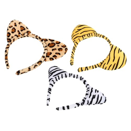 OUNONA 3 Stück Teiliges Kuschelige Tierohren Haarreifen für Weiche Plüsch haarbänder mit Leoparden Zebra Tiger design Bequem Rutschfest für Partys Cosplay und Kostümzubehör OUNONA 3 Stück Teiliges Kuschelige Tierohren Haarreifen für Weiche Plüsch haarbänder mit Leoparden Zebra Tiger design Bequem Rutschfest für Partys Cosplay und Kostümzubehör von OUNONA