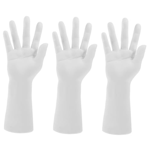 OUNONA 3st Handmodell-requisiten Handmodell Aus Kunststoff Hand Schaufensterpuppe Schmuckhalter Ringhalter Für Handmodelle Handschaufensterpuppe Zur Handschuhpräsentation Plastik Weiß von OUNONA