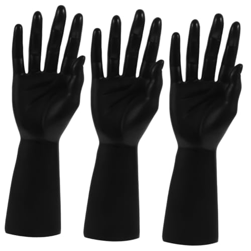 OUNONA 3st Handmodell-requisiten Handmodell Aus Kunststoff Hand Schaufensterpuppe Schmuckhalter Ringhalter Für Schmuck Handschmuckhalter Handpuppe Aus Kunststoff Black Plastik von OUNONA