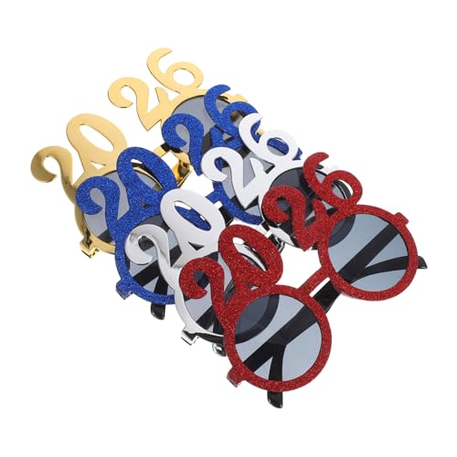 OUNONA 4 Stück Silvesterbrillen Bunt Glänzend Festlich Leicht für Party Neujahrsfeier Foto Requisiten Geschenkideen OUNONA 4 Stück Silvesterbrillen Bunt Glänzend Festlich Leicht für Party Neujahrsfeier Foto Requisiten Geschenkideen von OUNONA