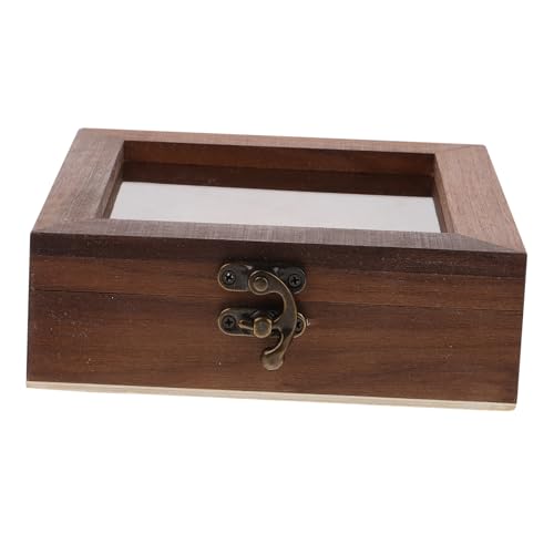 OUNONA 5St Muster Vitrine Etui Insektenvitrine Shadowbox Vitrine Fall Vintage Holzbox Schaukasten für Insekten für getrocknete Blumen Schattenboxen Acryl Light Brown von OUNONA