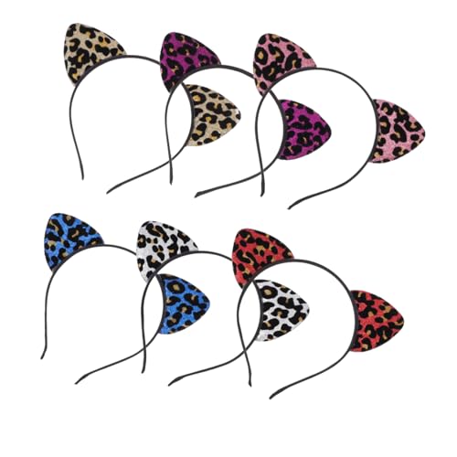 OUNONA 6 Stück Teiliges Katzenohren Haarreif Weiche Flockung Glitzernde Party Haarbänder in Rot Violett Blau Gold Silber Komfortabel und Hautfreundlich für Karneval Halloween Kinderparty OUNONA 6 Stück Teiliges Katzenohren Haarreif Weiche Flockung Glitzernde Party Haarbänder in Rot Violett Blau Gold Silber Komfortabel und Hautfreundlich für Karneval Halloween Kinderparty von OUNONA