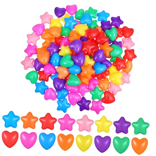 OUNONA Ball Pit 100pcs Ocean Ball Plastic Pool Puzzle Bath Mini Colorful Ocean Balls Creative Pool Balls Heart-Shaped Play Balls Star-Shaped Swimming Balls for Ball Pit von OUNONA