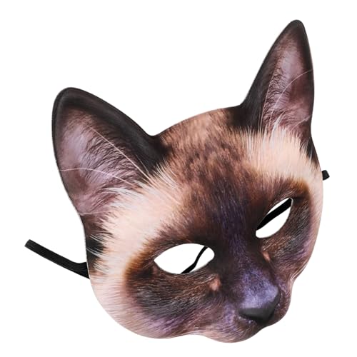 OUNONA Halbgesichts Katzenmaske Unisex EVA Stoff Fasching Kostüm Masquerade Halloween Purge Karneval Party Accessoire Siamkatzen Stil OUNONA Halbgesichts Katzenmaske Unisex EVA Stoff Fasching Kostüm Masquerade Halloween Purge Karneval Party Accessoire Siamkatzen Stil von OUNONA