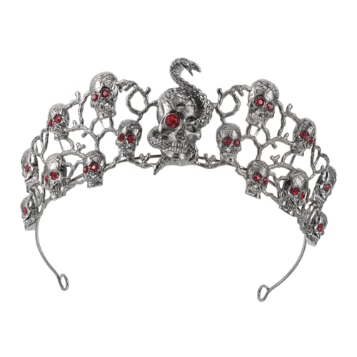 OUNONA Halloween Goth Skull Krone aus Stabilem Legierungs-material mit Funkelnden Strasssteinen Auffälliges Totenkopf-design für Damen Vielseitig für Halloween Festbankette und OUNONA Halloween Goth Skull Krone aus Stabilem Legierungs-material mit Funkelnden Strasssteinen Auffälliges Totenkopf-design für Damen Vielseitig für Halloween Festbankette und von OUNONA