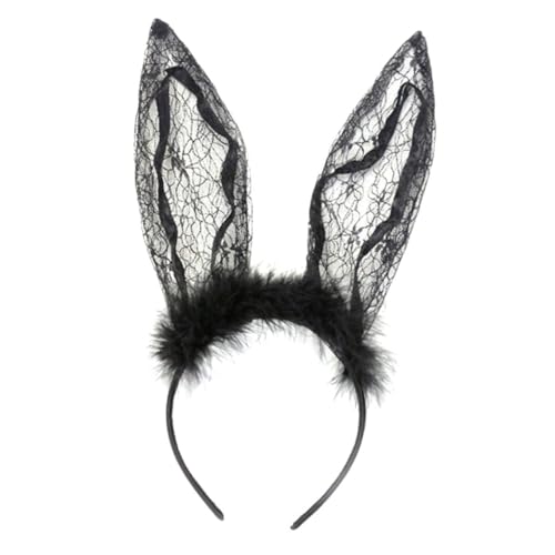 OUNONA Schwarzes Spitzen hasenohren haarband Party Haarreif Cosplay Festival Haarschmuck für Halloween Weihnachtsfeier OUNONA Schwarzes Spitzen hasenohren haarband Party Haarreif Cosplay Festival Haarschmuck für Halloween Weihnachtsfeier von OUNONA