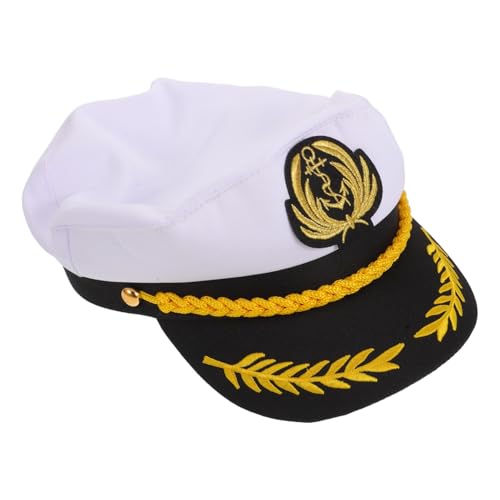 OUNONA Verstellbare Admiral Mütze Weiß Atmungsaktiv Flacher Marinehut für Herren Damen Sommer Yacht Kapitänsmütze Retro Stil für Boating Cosplay OUNONA Verstellbare Admiral Mütze Weiß Atmungsaktiv Flacher Marinehut für Herren Damen Sommer Yacht Kapitänsmütze Retro Stil für Boating Cosplay von OUNONA