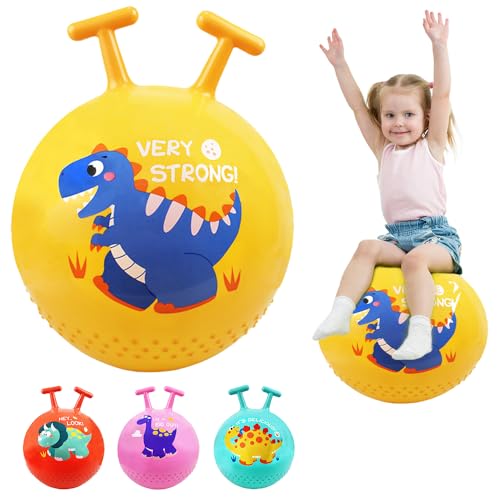 OUOQI Hüpfball für Kinder,Aufblasbarer Hüpfball,Sprungball für Kinder,Hopper Ball für Kinder,Aufblasbare Sprungball,Dinosaurier Sprungball Kinder,mit Griff Belastbarkeit 80 KG Spielzeug von OUOQI