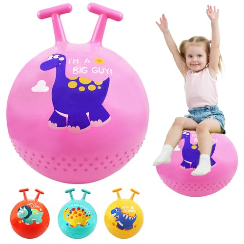 OUOQI Hüpfball für Kinder,Aufblasbarer Hüpfball,Sprungball für Kinder,Hopper Ball für Kinder,Aufblasbare Sprungball,Dinosaurier Sprungball Kinder,mit Griff Belastbarkeit 80 KG Spielzeug von OUOQI