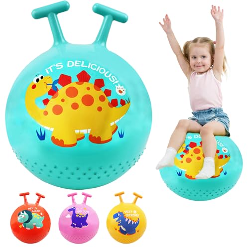 OUOQI Hüpfball für Kinder,Aufblasbarer Hüpfball,Sprungball für Kinder,Hopper Ball für Kinder,Aufblasbare Sprungball,Dinosaurier Sprungball Kinder,mit Griff Belastbarkeit 80 KG Spielzeug von OUOQI