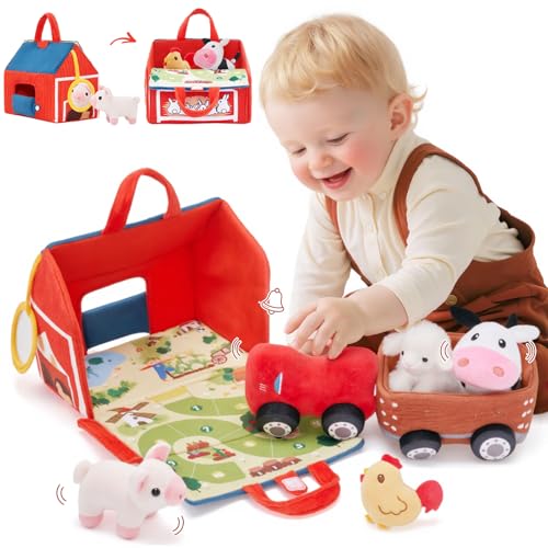 OUOZZZ Baby Spielzeug ab 1 Jahr, 6-in-1 Niedliche Farm Spielzeug Bauernhaus mit Klein Kuscheltiere und Traktorspielzeug - Geburtstagsgeschenke für 1 2 3 Jahr Kleinkinder OUOZZZ Baby Spielzeug ab 1 Jahr, 6-in-1 Niedliche Farm Spielzeug Bauernhaus mit Klein Kuscheltiere und Traktorspielzeug - Geburtstagsgeschenke für 1 2 3 Jahr Kleinkinder von OUOZZZ