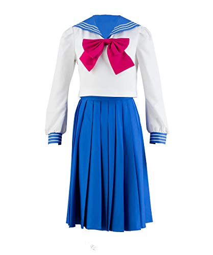 Damen Sailor Moon Tsukino Usagi Mercury Cosplay Kostüm 4-teiliges Set, blau, Damen X-Large von OURCOSPLAY