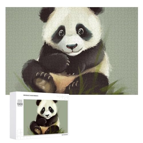 Bilderpuzzles für Erwachsene, Holzpuzzles, Panda, Bambusstern, personalisiertes Puzzle, Fotopuzzle, Hochzeitspuzzle, Familientreffen, Puzzles für Freunde, Geburtstag, Hochzeitsgeschenk von OURTEV