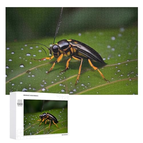 Bilderpuzzles für Erwachsene, Holzpuzzles Insekten auf Blättern, personalisiertes Puzzle, Fotopuzzle, Hochzeitspuzzle, Familientreffen, Puzzles für Freund, Geburtstag, Hochzeitsgeschenk von OURTEV