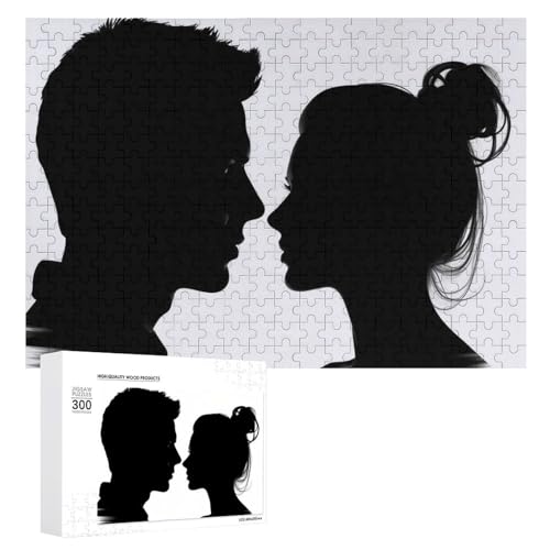 Bilderpuzzles für Erwachsene Holzpuzzles Paar Gesicht Silhouette Personalisiertes Puzzle Fotopuzzle Hochzeitspuzzle Familientreffen Puzzles für Freund Geburtstag Hochzeit Geschenk von OURTEV