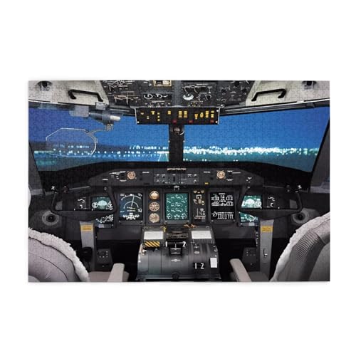 Flugzeug Cockpit Druck Jigsaw Puzzle 1000 Teile Holzpuzzle Geschenke Für Erwachsene Familie Hochzeit Abschluss Geschenk Vertikale Version von OUSIKA