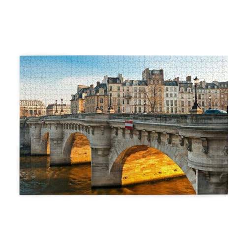 Landschaft Pont Neuf Paris Druck Puzzle 1000 Teile Holzpuzzle Geschenke Für Erwachsene Familie Hochzeit Abschluss Geschenk Vertikale Version von OUSIKA