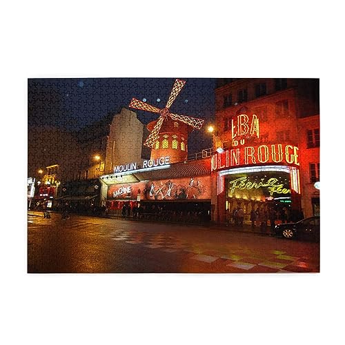 Moulin Rouge Druck Puzzle 1000 Teile Holzpuzzle Geschenke Für Erwachsene Familie Hochzeit Abschluss Geschenk Vertikale Version von OUSIKA