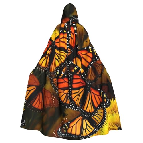 OUSIKA Unisex Halloween Kapuzenumhang Monarch Schmetterlinge Kapuze Robe Hexenumhang für Halloween Cosplay Kostüm von OUSIKA