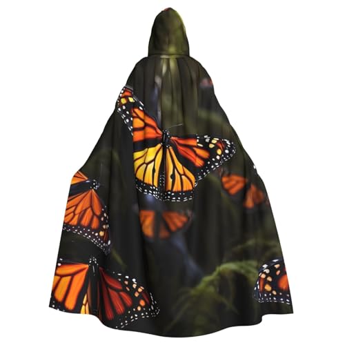 OUSIKA Unisex Halloween Kapuzenumhang Monarch Schmetterlinge Kapuze Robe Hexenumhang für Halloween Cosplay Kostüm von OUSIKA