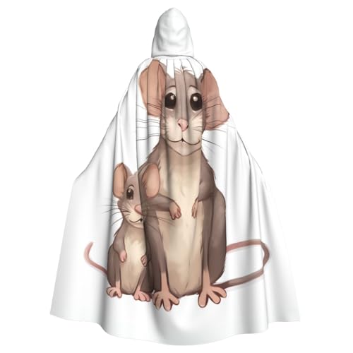 OUSIKA Unisex Halloween Kapuzenumhang Ratten Kapuzenmantel Hexenumhang für Halloween Cosplay Kostüm von OUSIKA