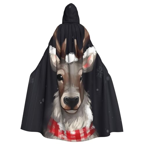 OUSIKA Unisex Halloween Kapuzenumhang Rentier Kapuze Robe Hexenumhang für Halloween Cosplay Kostüm von OUSIKA