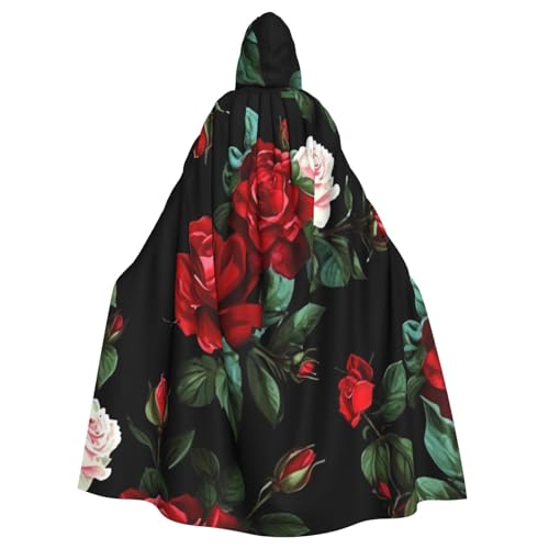 OUSIKA Unisex Halloween Kapuzenumhang Rose Geschenk Kapuze Robe Hexenumhang für Halloween Cosplay Kostüm von OUSIKA