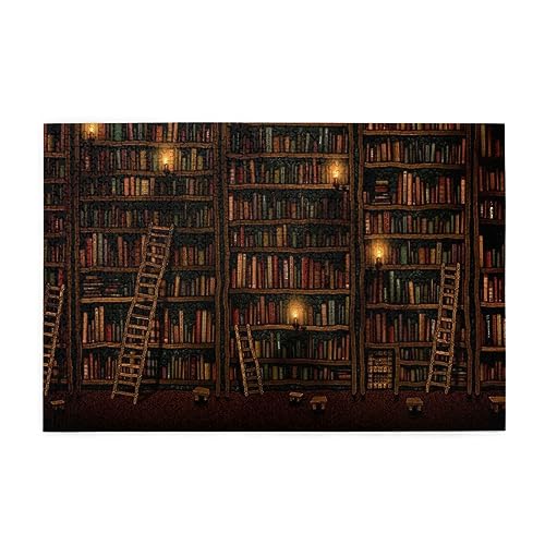 Zimmer Vintage Bibliothek Druck Puzzle 1000 Teile Holzpuzzle Geschenke Für Erwachsene Familie Hochzeit Abschluss Geschenk Vertikale Version von OUSIKA