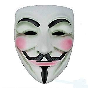 OUTLETISSIMO® Mask V for Vendetta weiß für Karneval Halloween Anonymus von OUTLETISSIMO