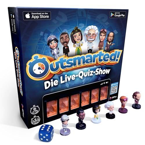 Outsmarted – Die Live-Quizshow als Brettspiel (Deutsche Version) | Der ultimative Spieleabend für die ganze Familie | Ab 8 Jahren | Perfekt für 2-24 Spieler | 7.000+ Multimedia-Fragen | Ausgabe 2025 von OUTSMARTED!