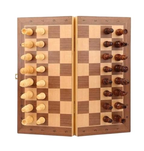 Internationales Schach Magnetisches Schachspiel, Massivholz-Schachspiel, Klappbares Schachbrett, Hochwertiges Tragbares Schachfest-Schachbrett Schachset von OUYUE