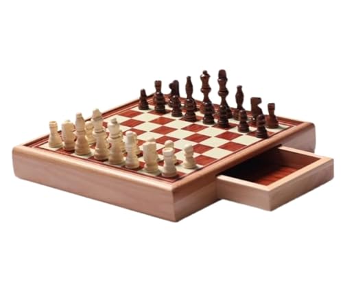 Internationales Schach Schach-Brettspiele, Aufbewahrungsschublade, Schach-Set, Hochwertiges Klassisches Brettspiel Aus Holz, Tragbar, Für Anfänger Schachset von OUYUE