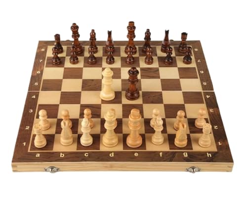 Internationales Schach Schach Magnetisches Holzschachspiel Mit Klappbarem Schachspielbrett Mit Aufbewahrungsschlitzen Reiseschachspiel Schachset von OUYUE