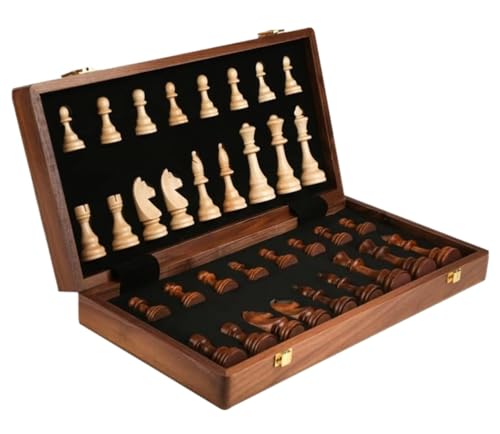 Internationales Schach Schach-Set, Schach, Massivholz, Hochwertige Falt-Aufbewahrungsbox, Schachbrett, Speziell Für Schachspiele Schachset(39cm) von OUYUE