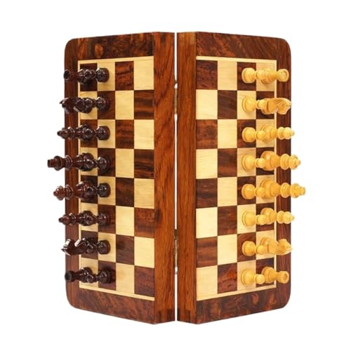 Internationales Schach Schach-Set, Zusammenklappbar, Magnetisch, Mit Interner Aufbewahrung, Schachbrett Aus Massivem Holz, Schachbrett Schachset(25cm) von OUYUE