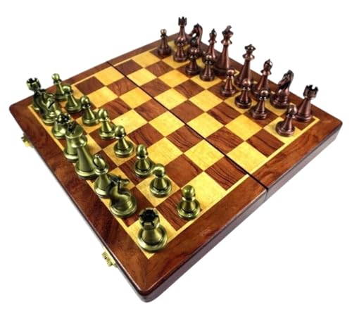 Internationales Schach Schachbrett, Faltbares Holz-Schachspiel Mit Interner Aufbewahrung, Retro-Klassiker, Schachfiguren, Schachspiel Schachset von OUYUE