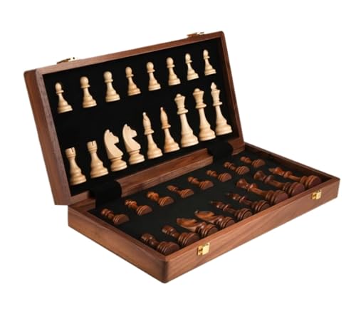 Internationales Schach Schachspiel, Holzschachspiel, Schachbrett Für Wettbewerbe, Tragbares, Faltbares Schachbrett, Strategisches Brettspiel Schachset(45 * 45cm) von OUYUE